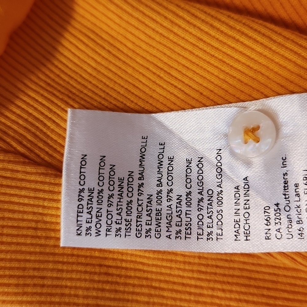 Maeve Anthropologie Orange Ruffled Rib Halter Tank Top Size XS NWT - Picture 13 of 13